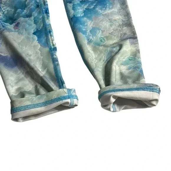 NWOT LIJA colorful abstract activewear leggings.blue and pink .Reinforced seams. - Picture 8 of 9